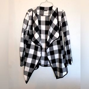 Emery Rose Black and White Checkered Blazer